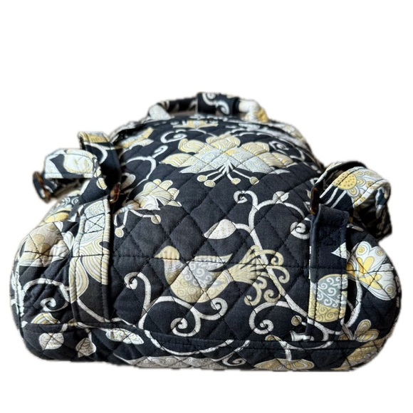 Vera Bradley Black and Gold Backpack with Quilted Design - Picture 6 of 10